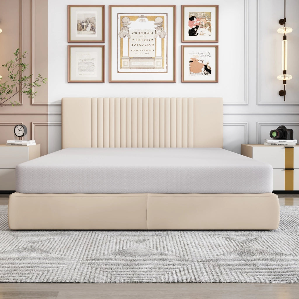 OKWISH Materasso in schiuma fredda 140×200 cm, Materasso Matrimoniale con Fodera Antiscivolo, Maniglie e Rigidità H3, senza Materasso, Bianco