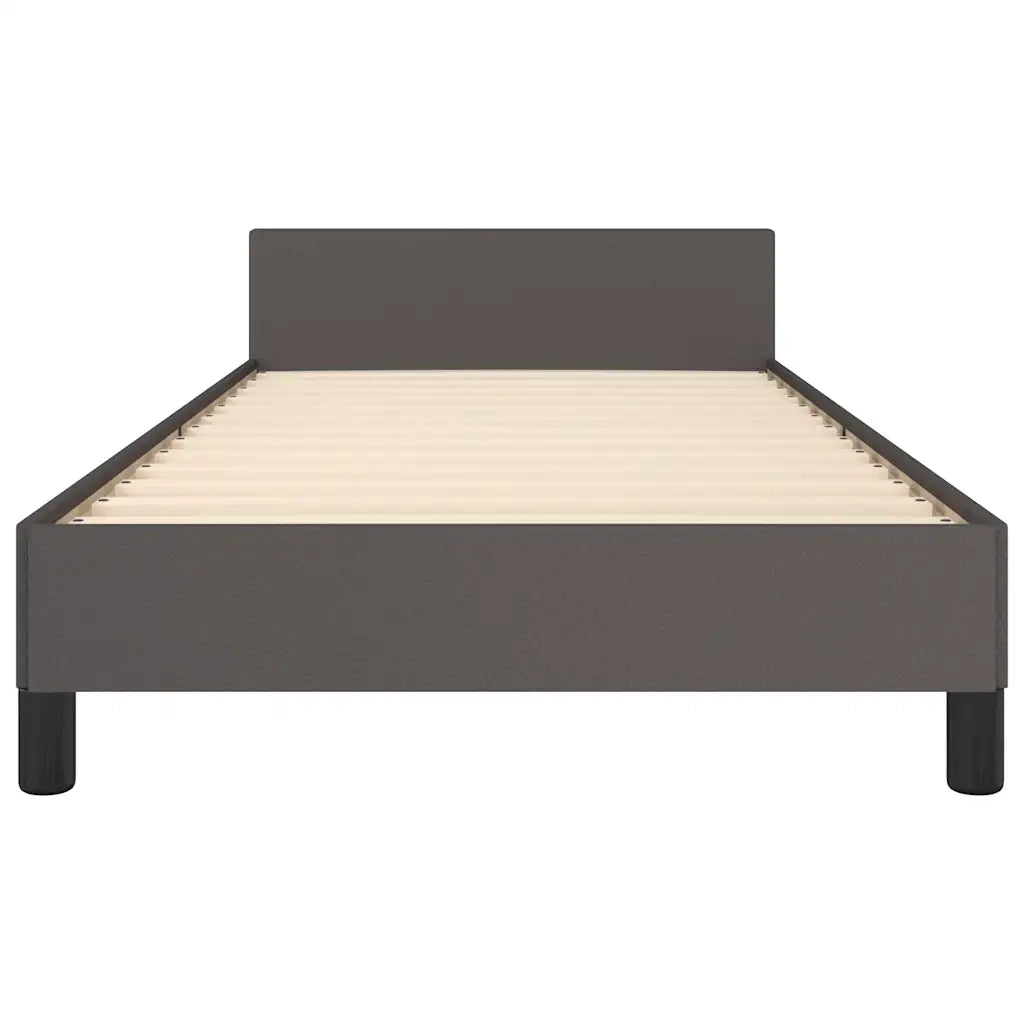 Giroletto con Testiera senza Materasso-Struttura Letto Grigio 90x190 cm