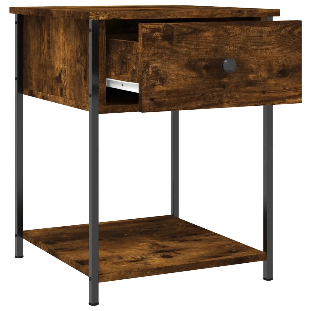 Comodini 2 pz-Set di 2 Tavolino da notte Rovere Fumo 44x45x58 cm in Legno Multistrato