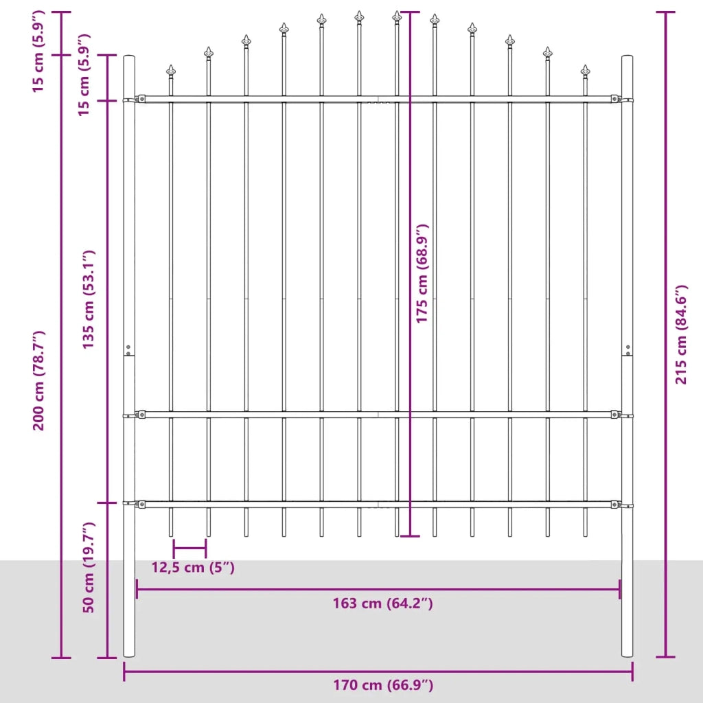 Recinzione per Giardino | Recinzione da cortile Woerden Grigio 170 x 215 cm
