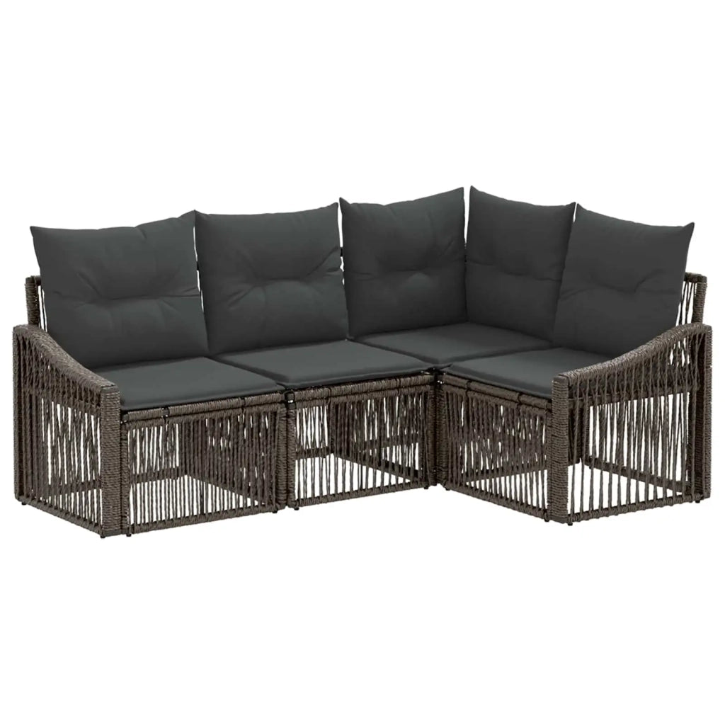 Set Divano da Giardino 4 pz Grigio polyrattan 3435998