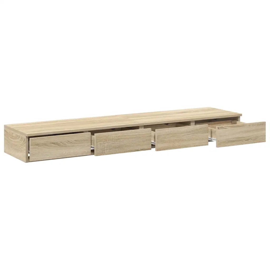 Cassetti per letto | Comodino | Armadio da Notte | Mobiletto da notte Rovere Sonoma 140 x 36,5 x 16,5 cm