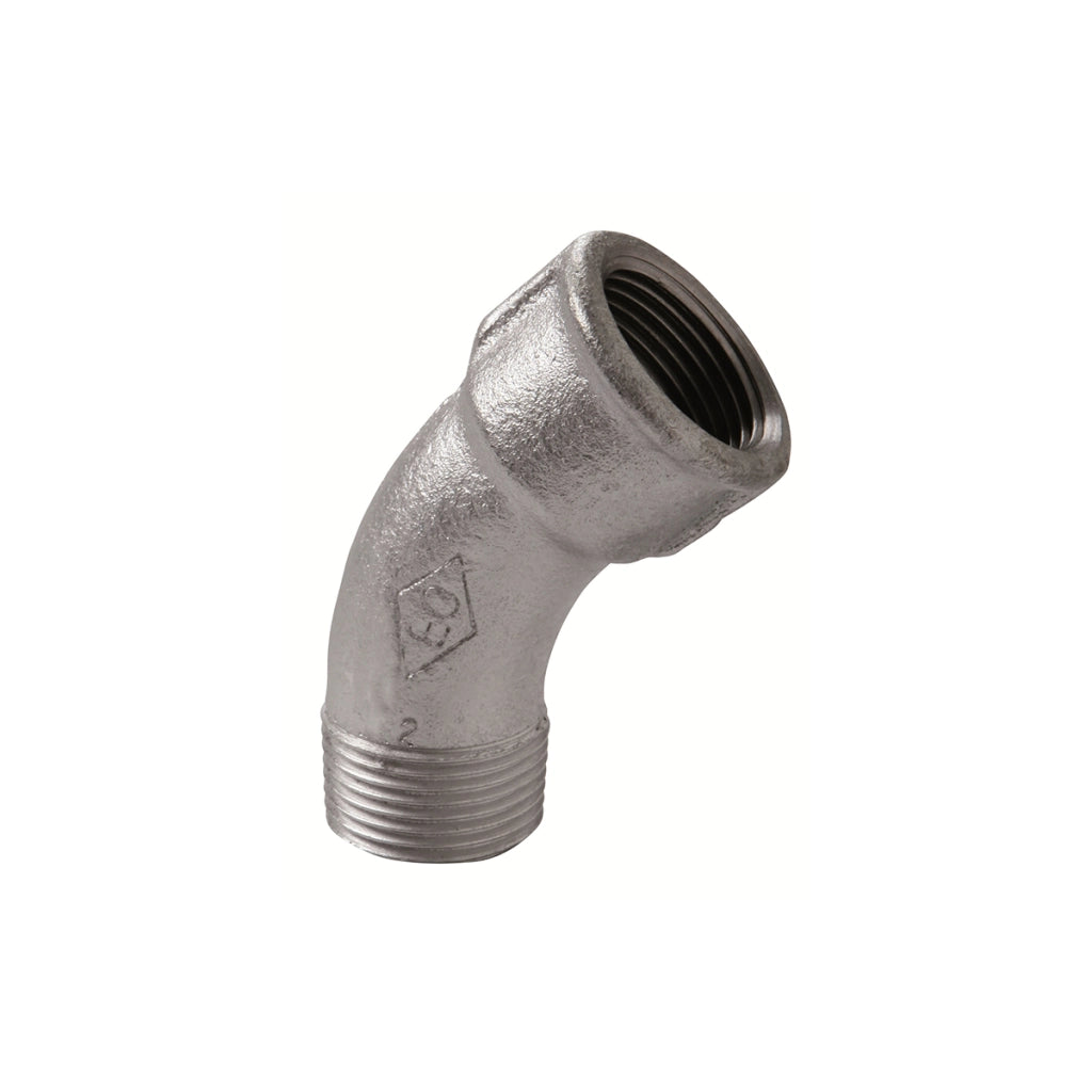 CURVA LUNGA MF 45  ° ZINCATA- 3/8- ATUSA- pezzi 1
