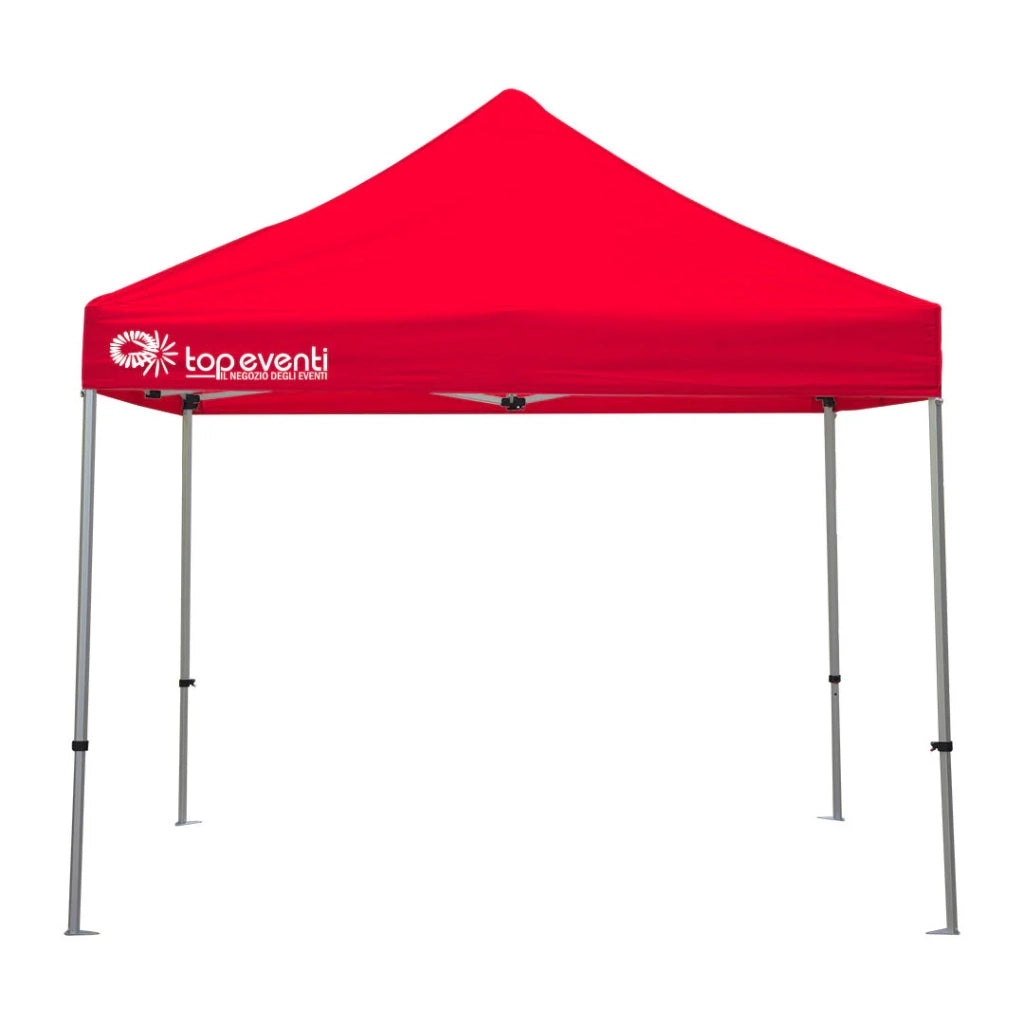 Gazebo 3 x 3 Alluminio rosso PERSONALIZZATO - Sinistra