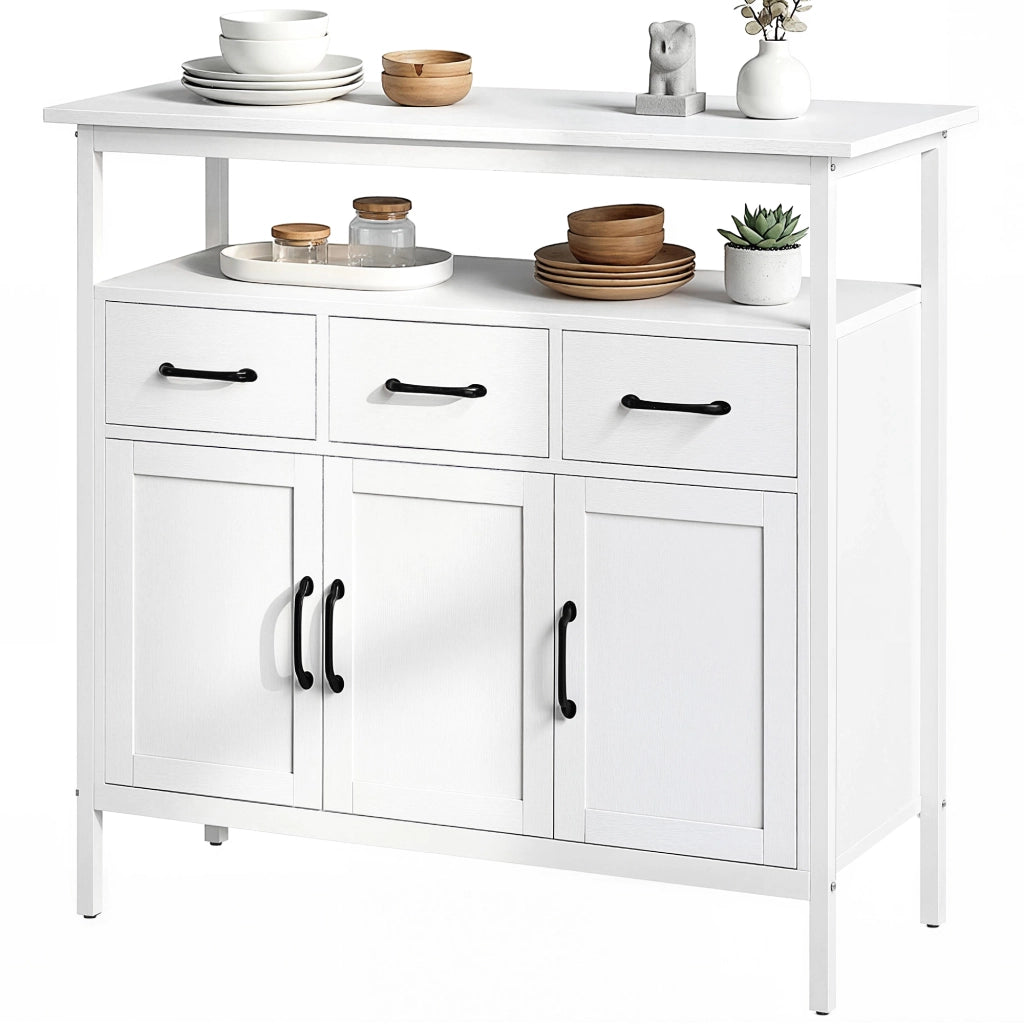 Credenza con ante e cassetti ¨C Minimal ¨C Bianco 95x40x80 cm