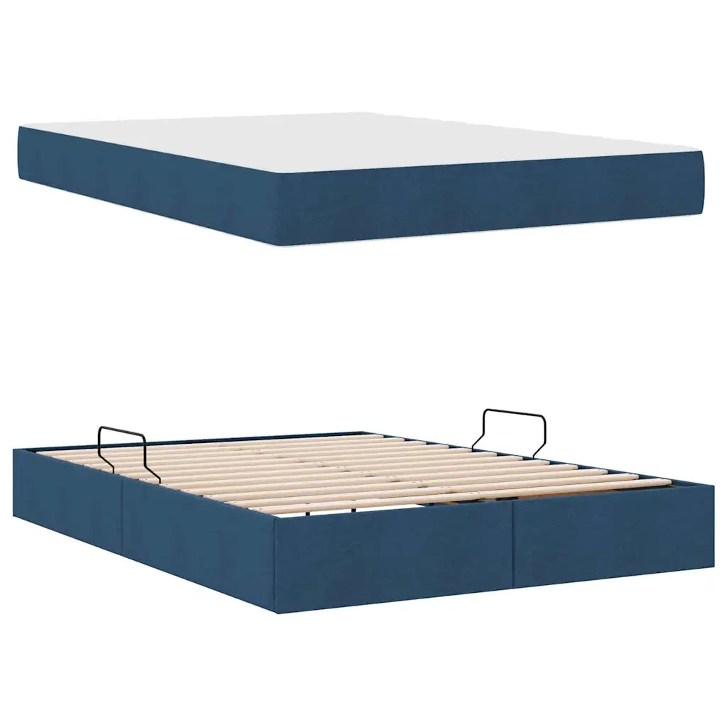 Letto con contenitore e materasso Blu 140 x 200 cm Poliestere 3399669