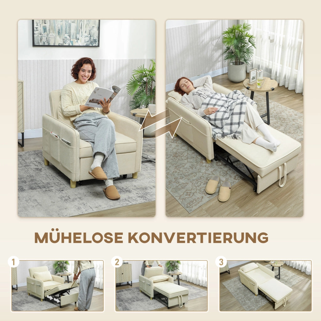 Sedia letto imbottita ¨C Minimal ¨C beige