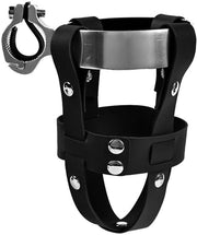 Sostegno di bicicletta in pelle esterna - Portabicchieri/vaschetta per bicicletta elettrica - Portabicchieri universale regolabile - Nero