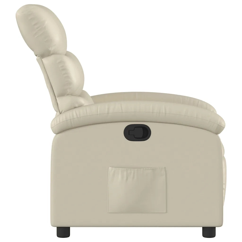 Poltrona | Sedia Relax Reclinabile Crema in Similpelle
