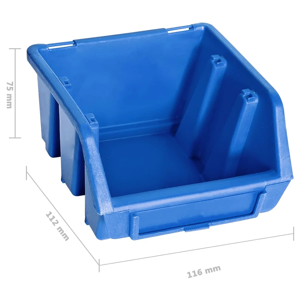 Kit contenitore portaoggetti e pannello da parete blu e nero da 48 pezzi 02_0003851