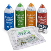 Set di asciugamani magici da bagno - 4 pezzi - Si espandono in acqua calda - 30 x 30 cm - 100% cotone - Asciugamani per bambini per la prima giornata di scuola
