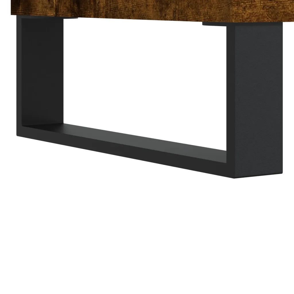 Comodino | Armadio da Notte | Mobiletto da notte Rovere Fumo 40x35x47,5 cm in Legno Multistrato