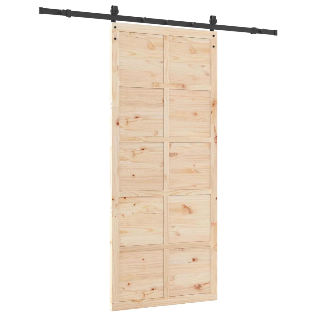 Porta scorrevole Naturale 100 x 208 cm Legno Massello di Pino 3445668