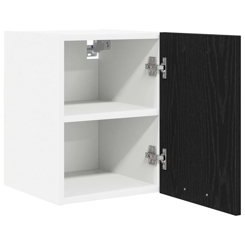 Armadio pensile con porta Rovere Nero e Bianco 30 x 31 x 40 cm 884116