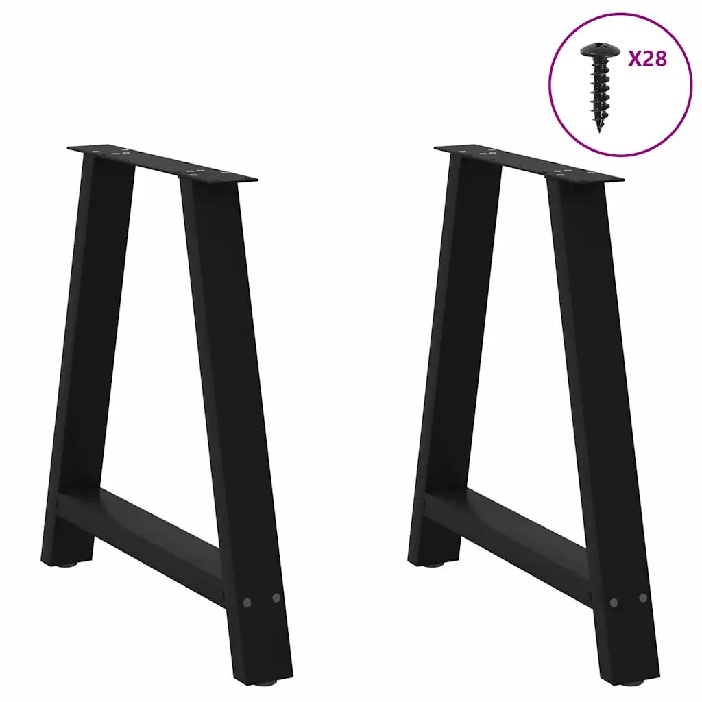 Gambe per tavolo da pranzo a forma di A 2 pz | Piede del tavolo nere 80x(72-73) cm in acciaio
