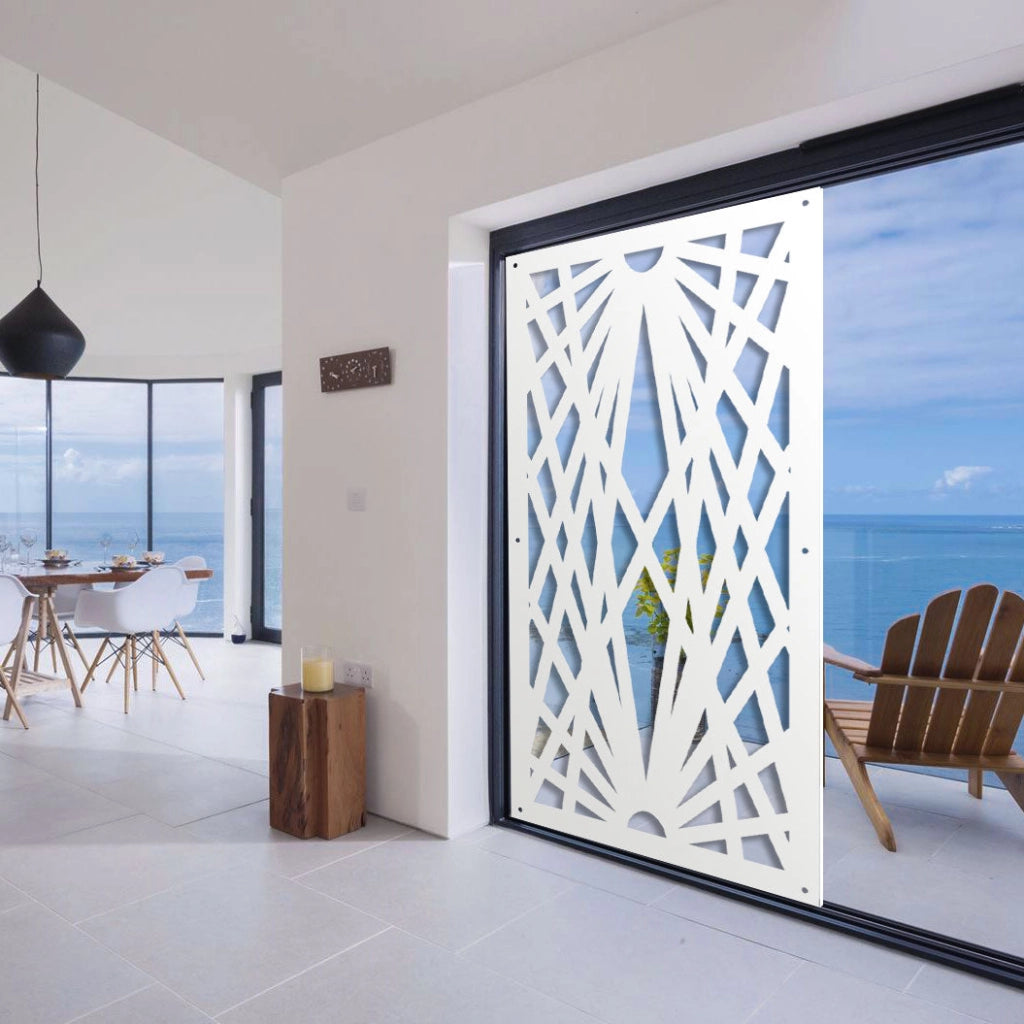 LASER - Pannello in PVC traforato - Parasole Misura: 98x198 cm, Colore: bianco