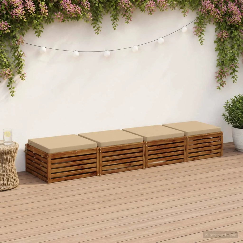 Cuscini per Sedia in 4 Pezzi SOEST 4 pz 100% Poliestere Beige 944902