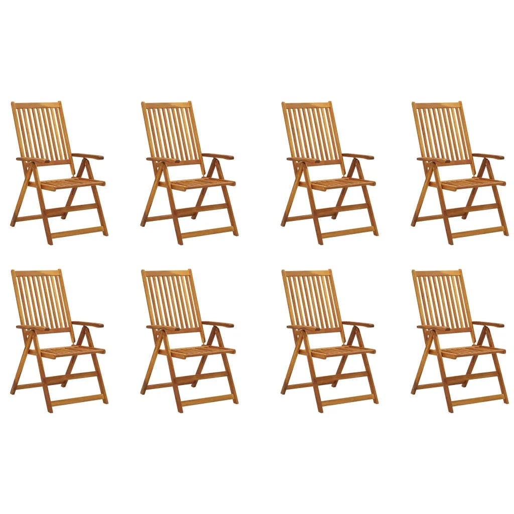 Sedie da Giardino Pieghevoli con Cuscini 8 pz Massello Acacia 3075054