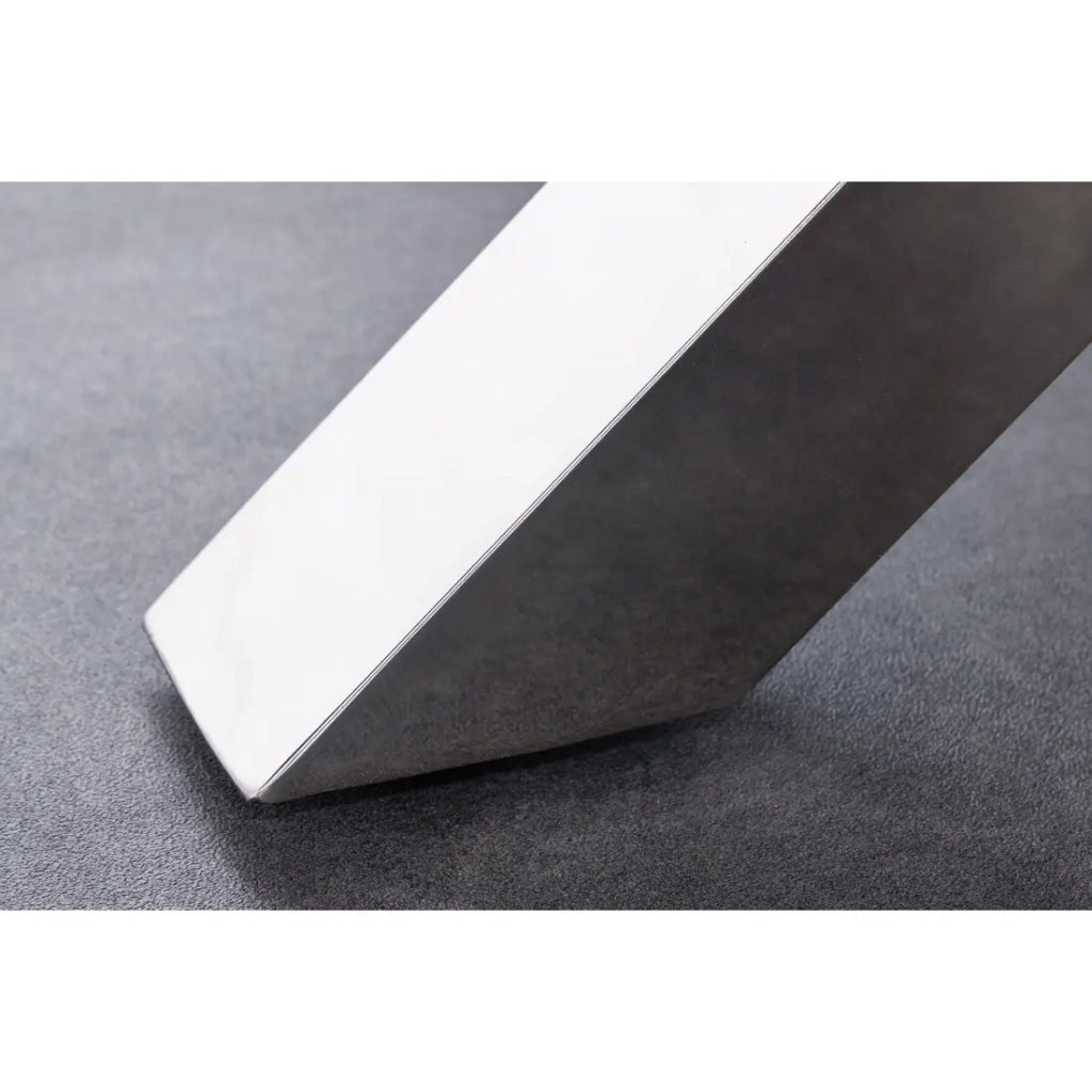 Table RAFTA – Legno di teck e vetro temperato – Piede cromato – 140 cm – Rotonda – Stile contemporaneo