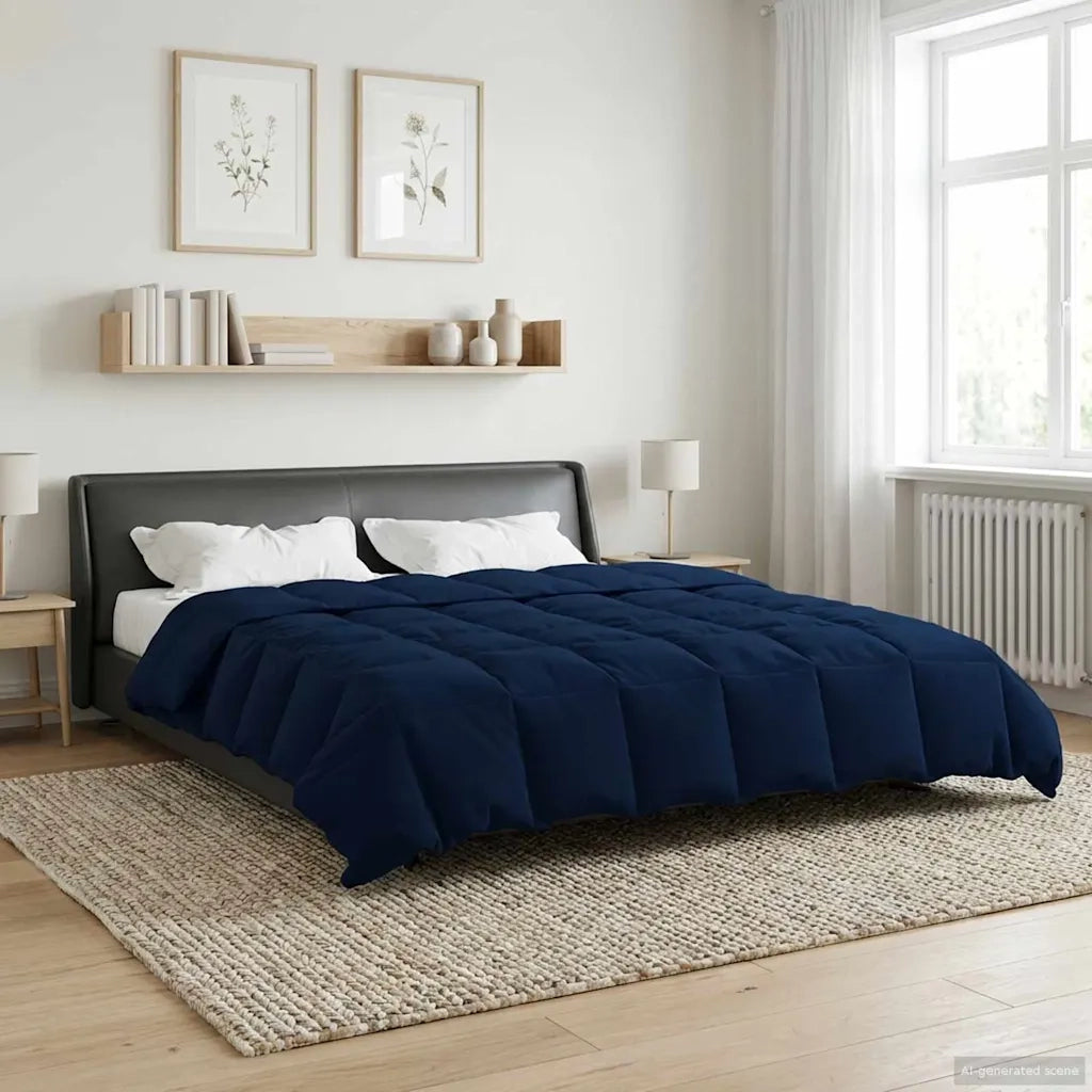Duvet Invernale Trapuntato Blu Scuro 240 x 260 cm Microfibra 42026144