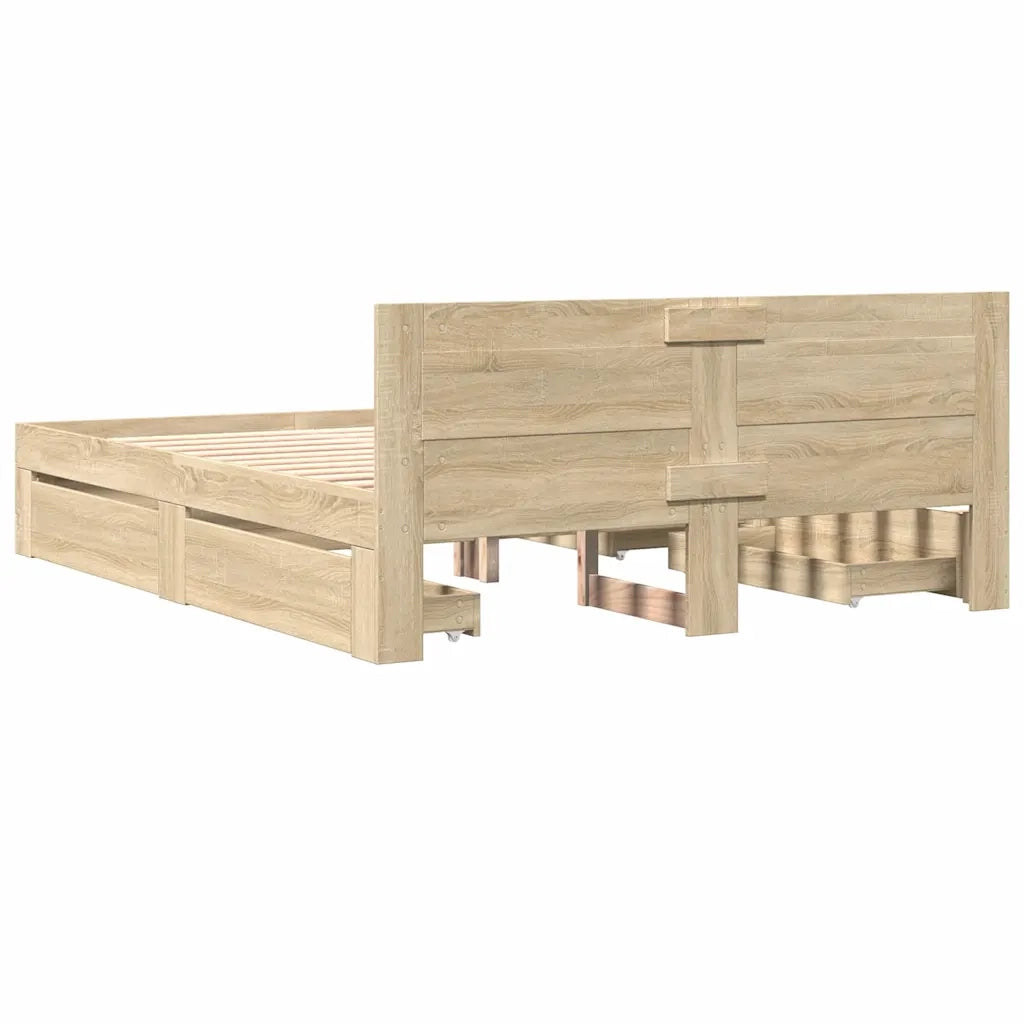 Letto matrimoniale | Letto per adulti | Struttura del letto 2 pcs Sonoma 153 x 203 cm Legno multistrato
