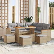 Set Divano da Giardino con cuscino Beige Poly Rattan
