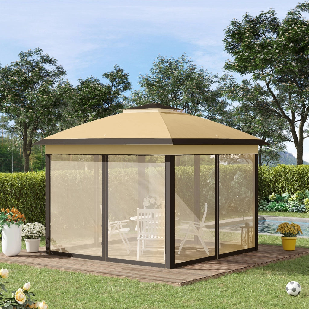 Gazebo Pieghevole con Zanzariera 3.3x3.3m ¨C Xylo ¨C Beige con Borsa