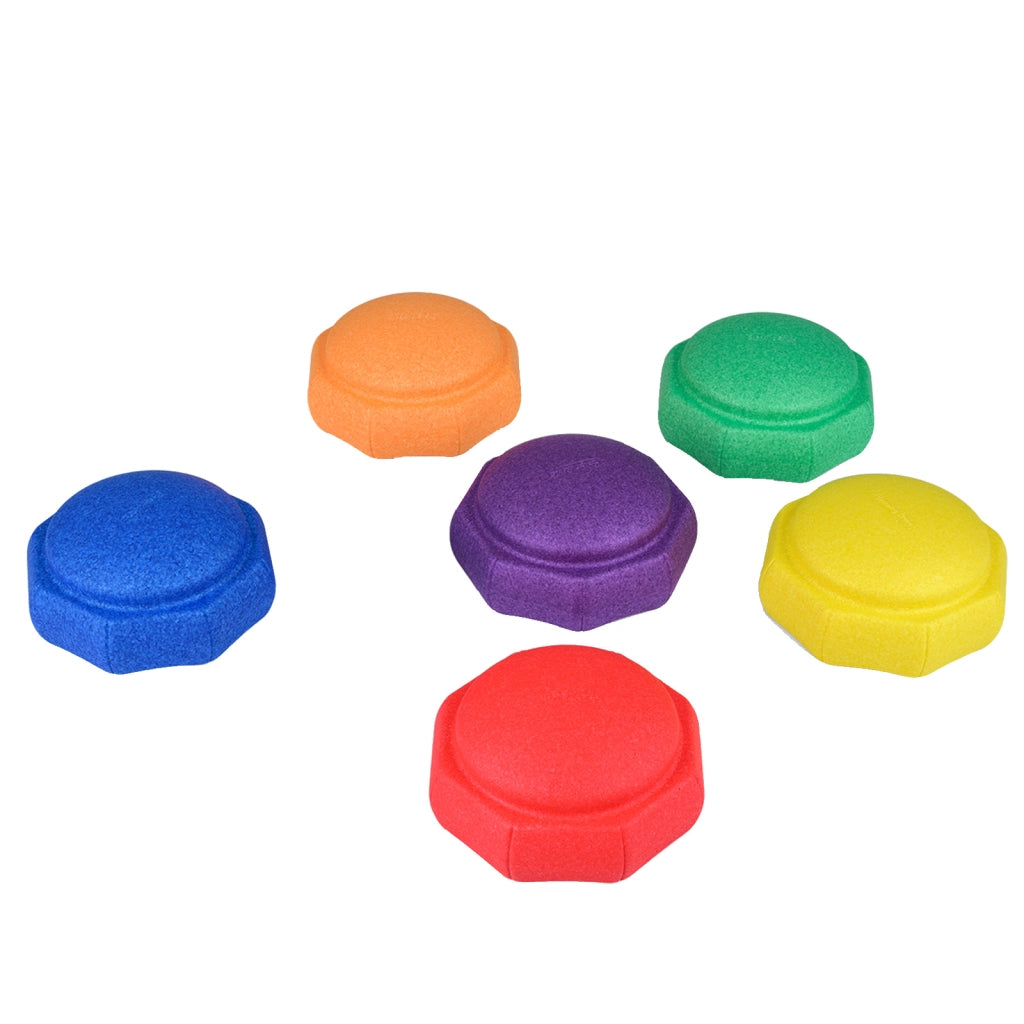 Pietre di bilanciamento da 6 pezzi con superficie antiscivolo e design impilabile ostacoli percorsi, Pietre di equilibrio per cameretta e giardino