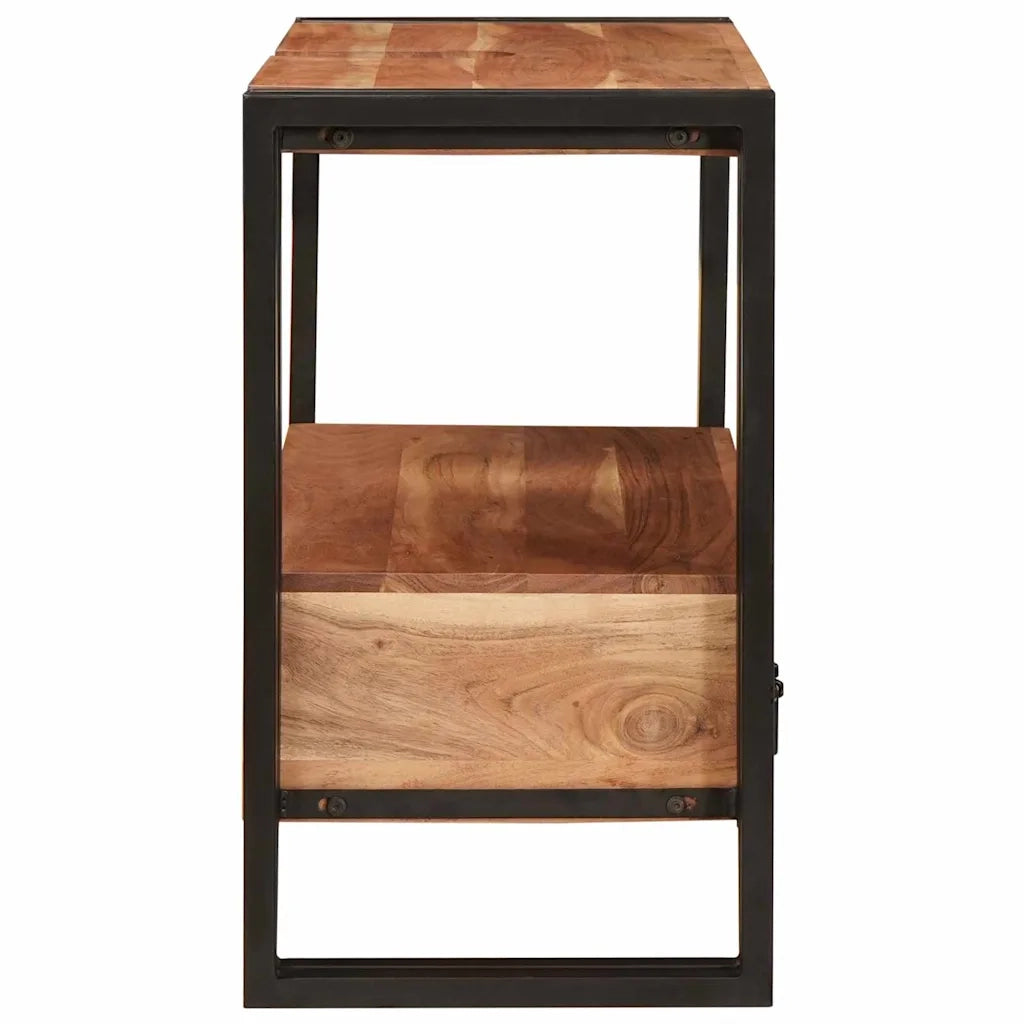 Mobile Sottolavabo-Armadietto da bagno Legno massello di acacia e ferro