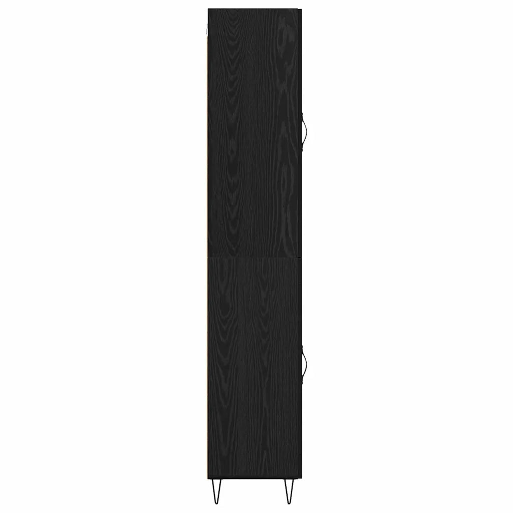 Credenza-Buffet-Armadio da cucina Rovere Nero 69,5 x 34 x 180 cm Legno multistrato 562660