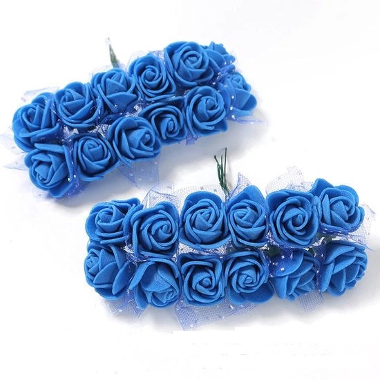 Decorazioni floreali in schiuma - 24 pezzi - Boccette di rose - Capolatte 2 cm - Decorazioni per matrimoni e feste - Materiale schiuma di gomma - Imitazione rose