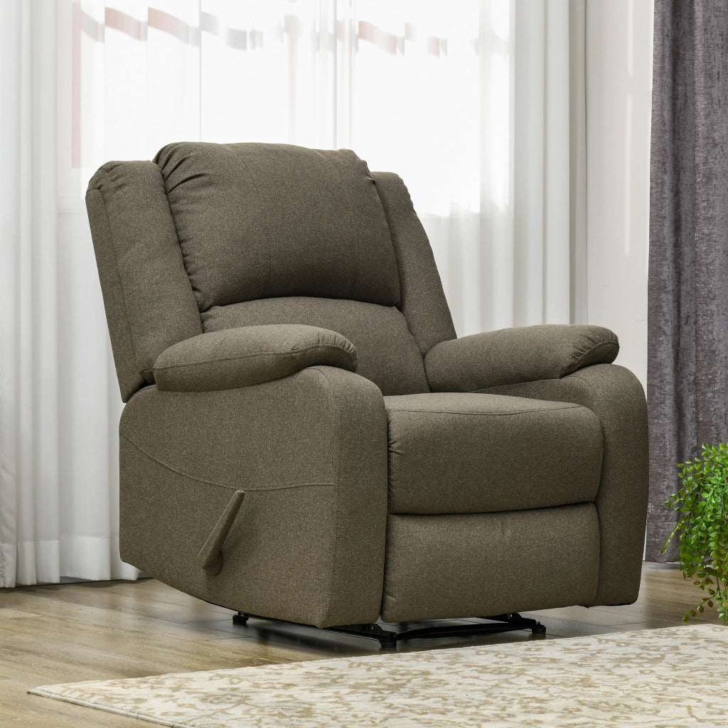 Poltrona Relax Reclinabile con Poggiapiedi Regolabile ¨C Minimal ¨C Marrone 90x96x98 cm