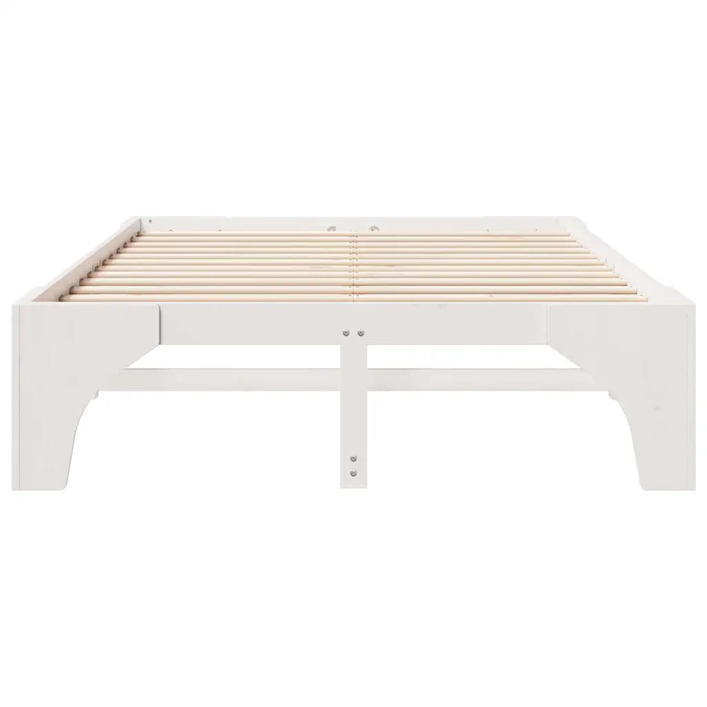 Struttura del letto-Giroletto-Rete del Letto Bianco 140 x 200 cm Pino massello 504731
