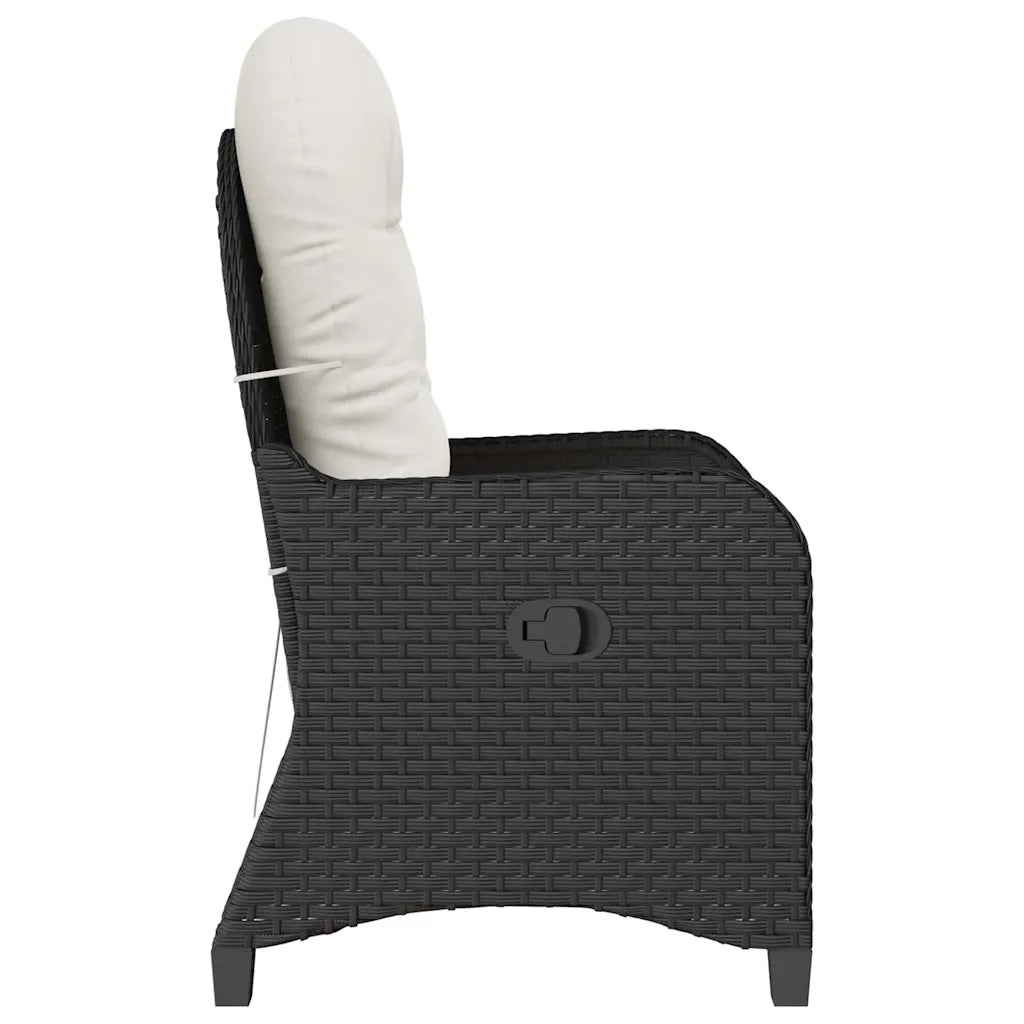 Divano Sedia-Poltrona reclinabile Nero polyrattan