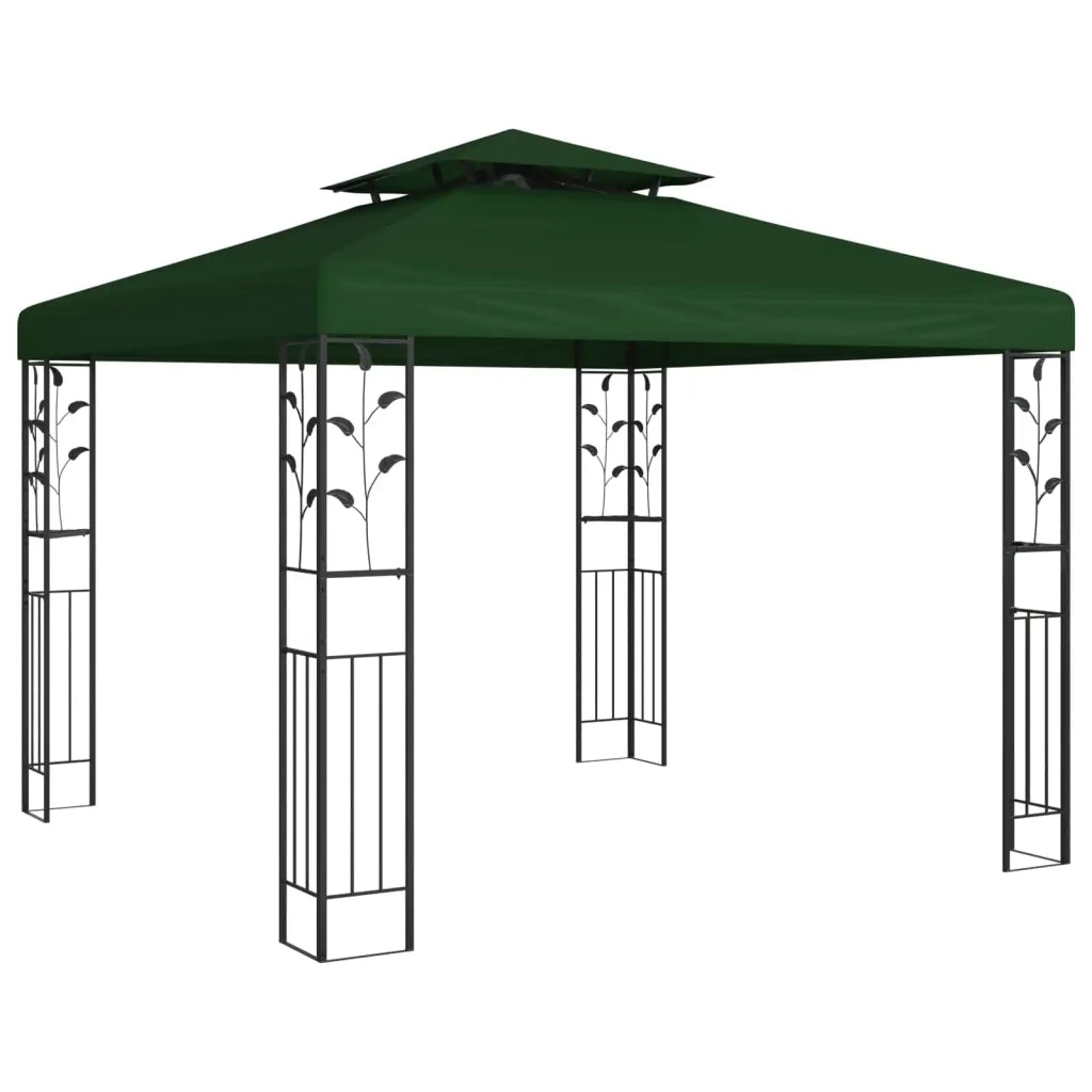 Gazebo 3 x 3 x 2,68 m Verde Poliestere e Acciaio 42030526