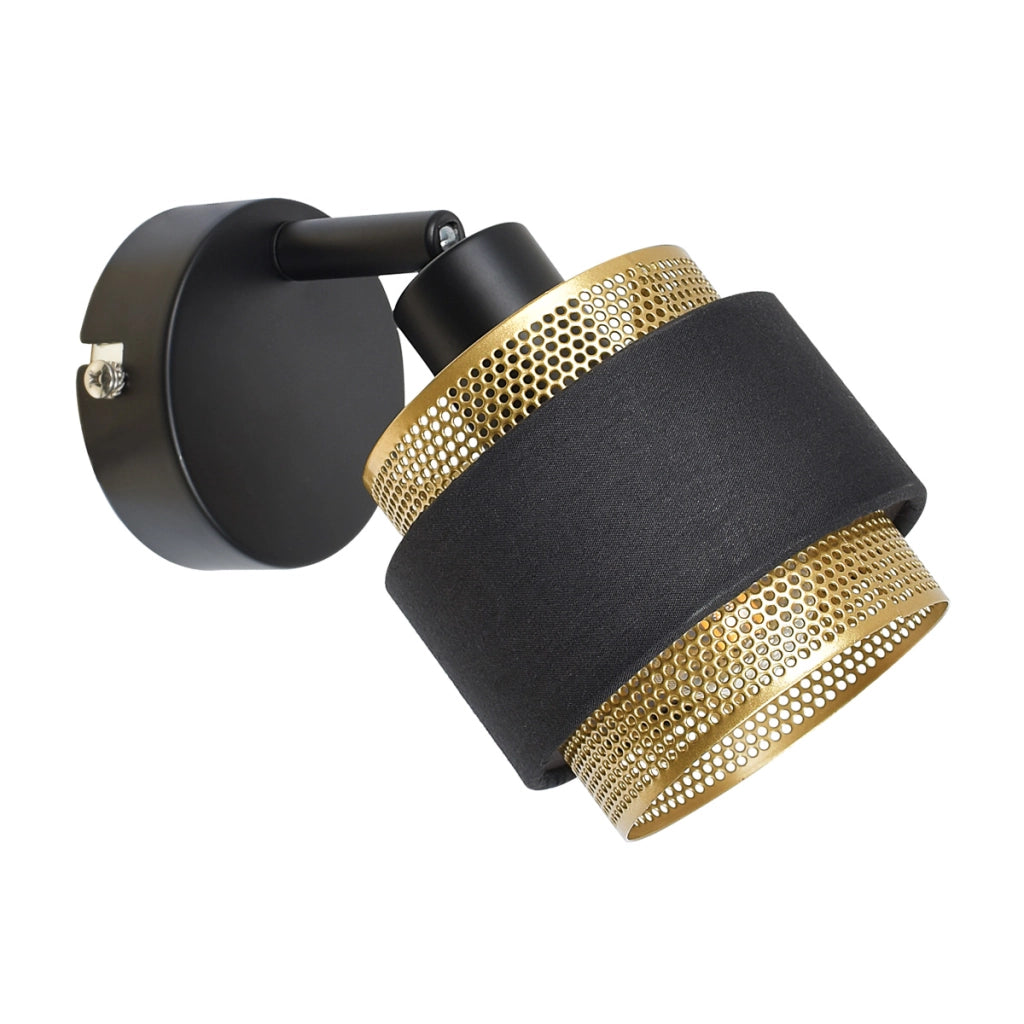 Applique nero oro spot orientabile E14 4W Italux Renez