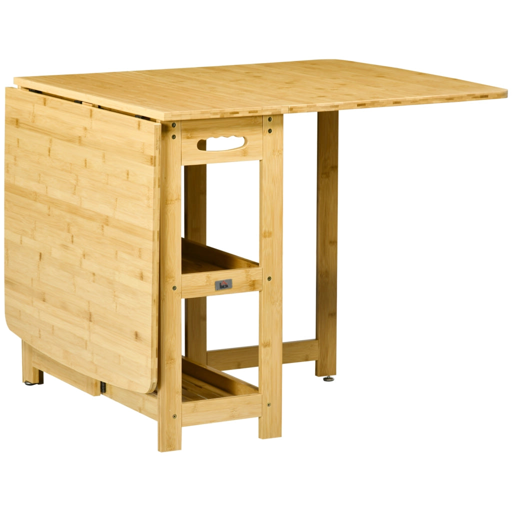 Tavolo da pranzo pieghevole ¨C Xylo ¨C bamb¨´ con ripiani salvaspazio 149,5x80x73,5cm