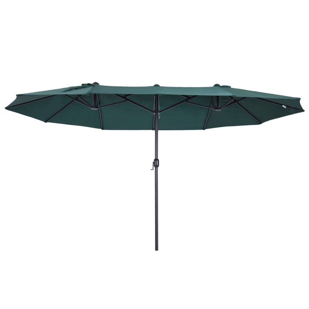 Ombrellone doppio per giardino ¨C Minimal ¨C Verde scuro 455x265x238 cm