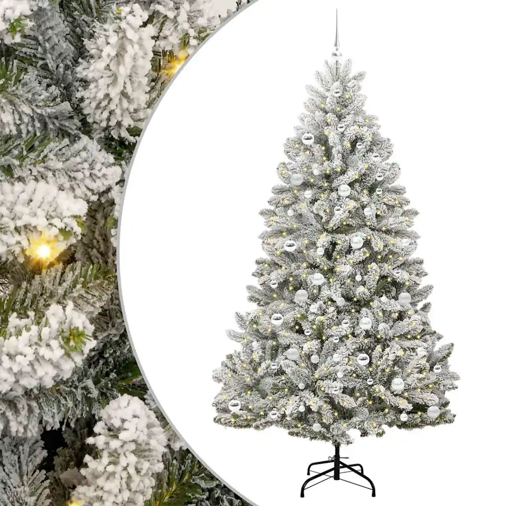 Albero di Natale artificiale con 300 LED Verde e Bianco 210 cm 3395762