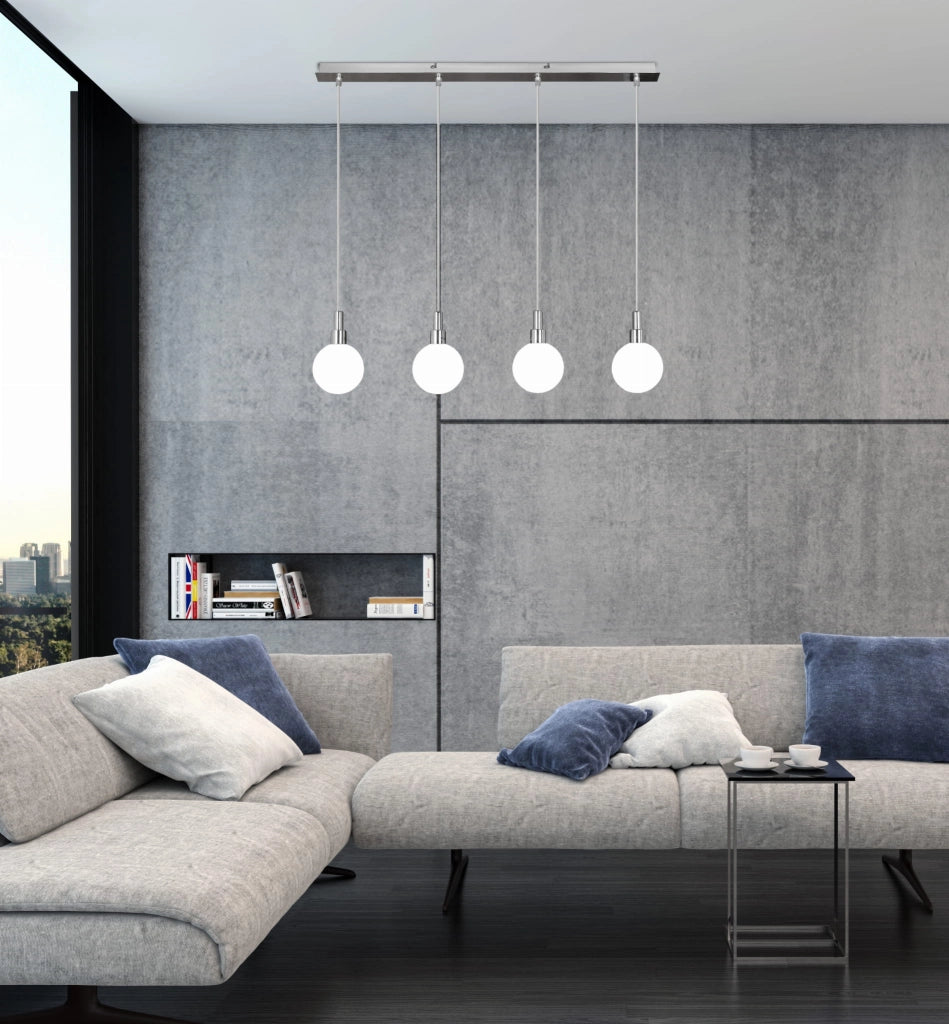 Candellux MALDUS lampadario 4 luci G9 40W cromo bianco