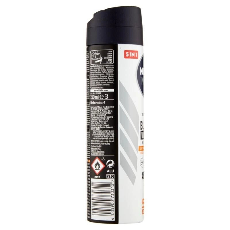 NIVEA SET 8 PZ DEODORANTE MEN BLACK & WHITE INVISIBLE ULTIMATE IMPACT 150 ML
