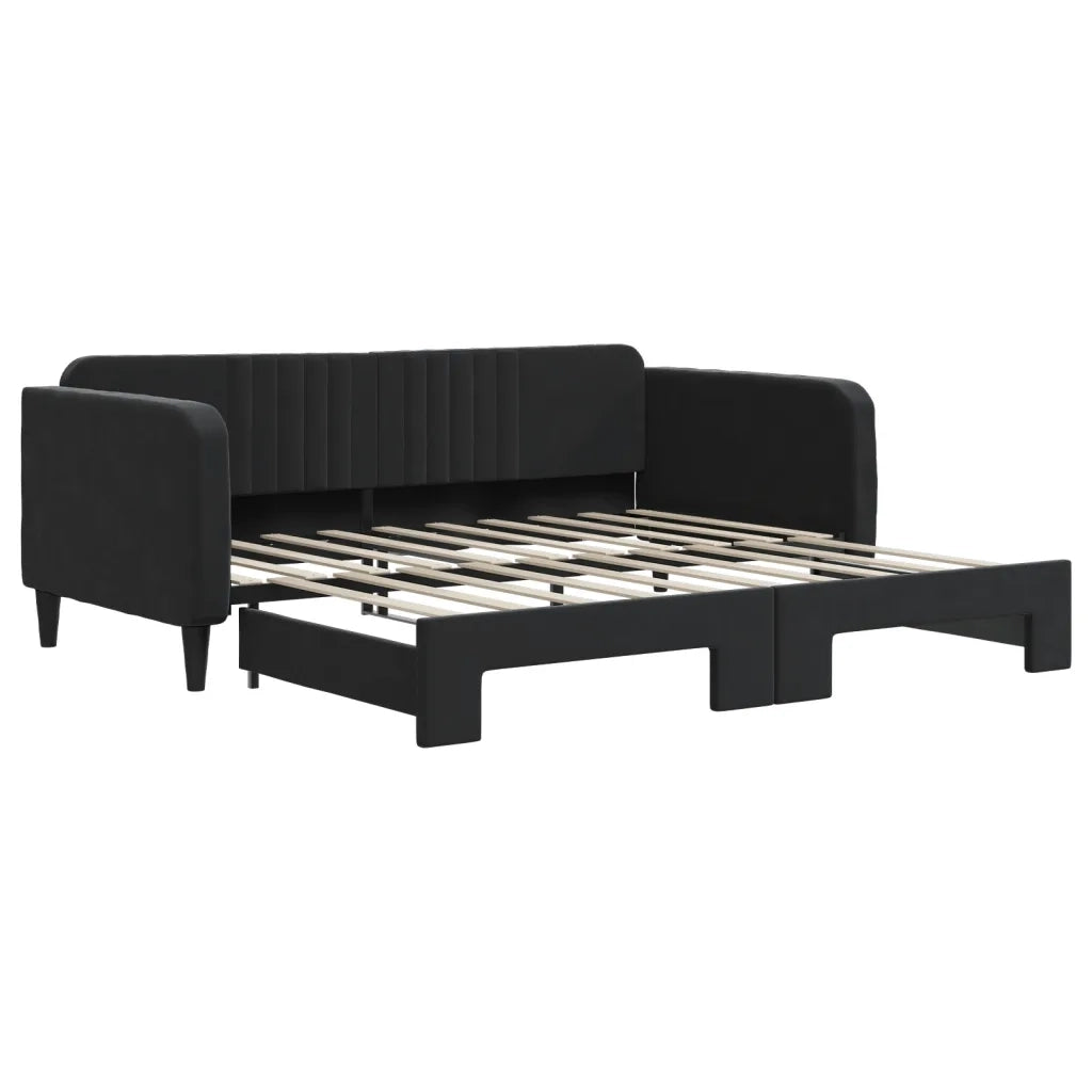 Divano letto | Sof¨¤ letto | Letto singolo Estraibile Nero 90x190 cm in Velluto