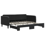 Divano letto | Sof¨¤ letto | Letto singolo Estraibile Nero 90x190 cm in Velluto