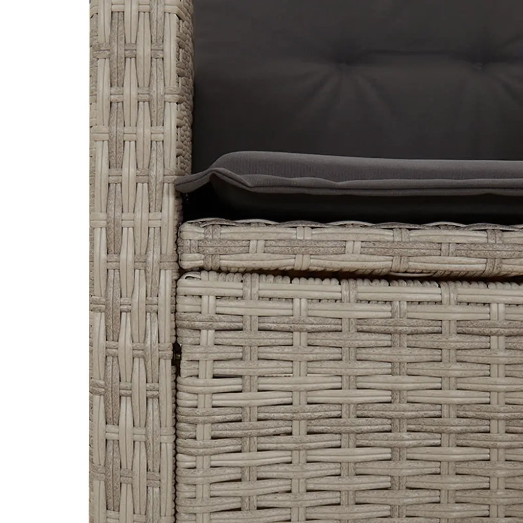 Set Pranzo da Giardino 9pz con Cuscini Grigio Chiaro Polyrattan 3212268