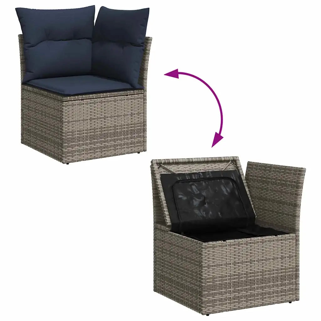 Set Divano da Giardino 6 pcs Grigio polyrattan 3354054