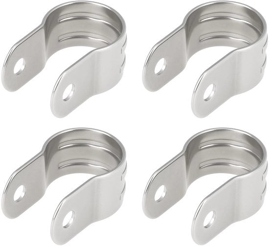 Viti a U per tubi 25mm - 304 Acciaio Inossidabile - 4 pezzi - 45x20mm - 6mm foro di montaggio - per barche/camper - Viti a tubo