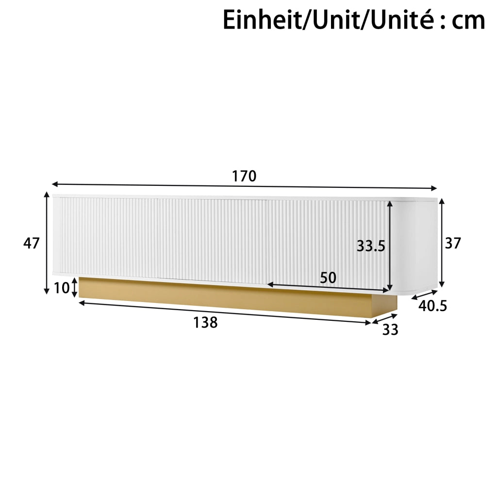 Mobile TV 170 cm ¨C MINIMAL ¨C Bianco, Design Moderno, Soggiorno, Ante, Kabelmanagement