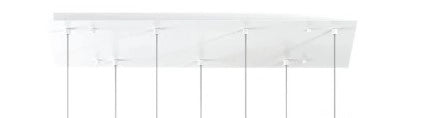 SOSP. BIANCO 5 LUCI RETTANGOLARE VETRI PICCOLI (2 AMBRA+2 BRONZO+1 FUME') 1194BI-S5 RP-MC