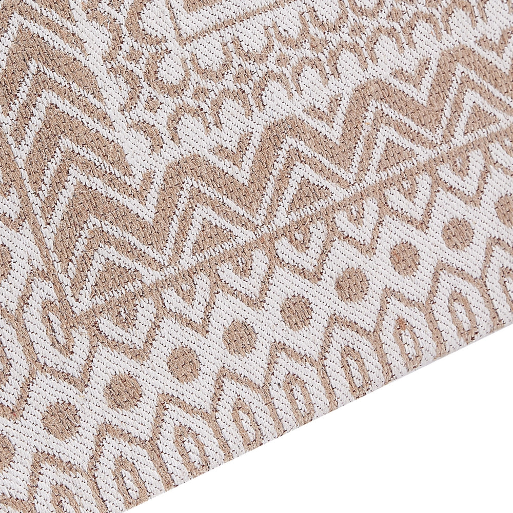 Tappeto moderno dal motivo geometrico 200 x 300 cm beige e bianco soggiorno camera da letto