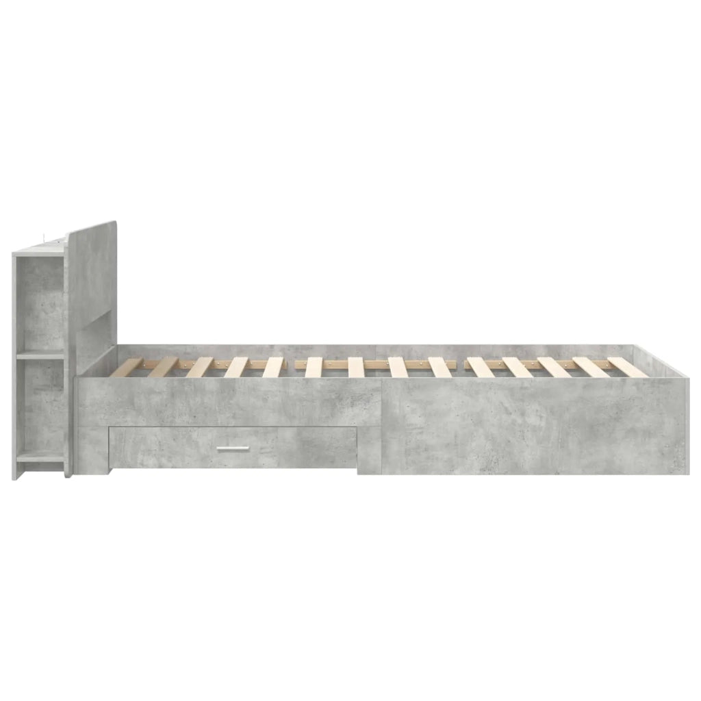 Telaio del letto con storage Grigio Cemento 75 x 190 cm 3433697